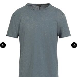 John Varvatos Steel Blue Grey Short-Sleeve Crew Tee